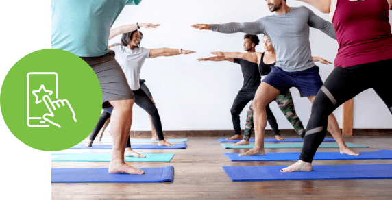 Students in a yoga workshop
