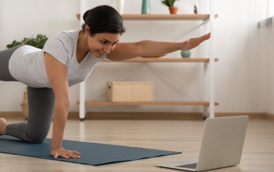 woman attending virtual fit fest